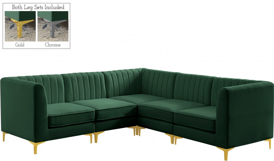 Sectionnel modulaire en velours Alina