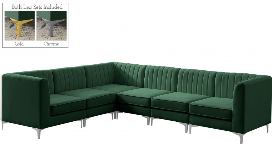 Sectionnel modulaire en velours Alina