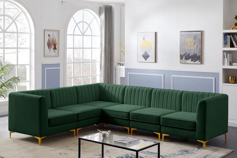 Sectionnel modulaire en velours Alina