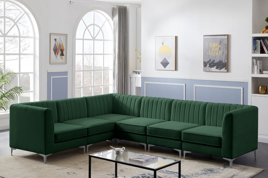 Sectionnel modulaire en velours Alina