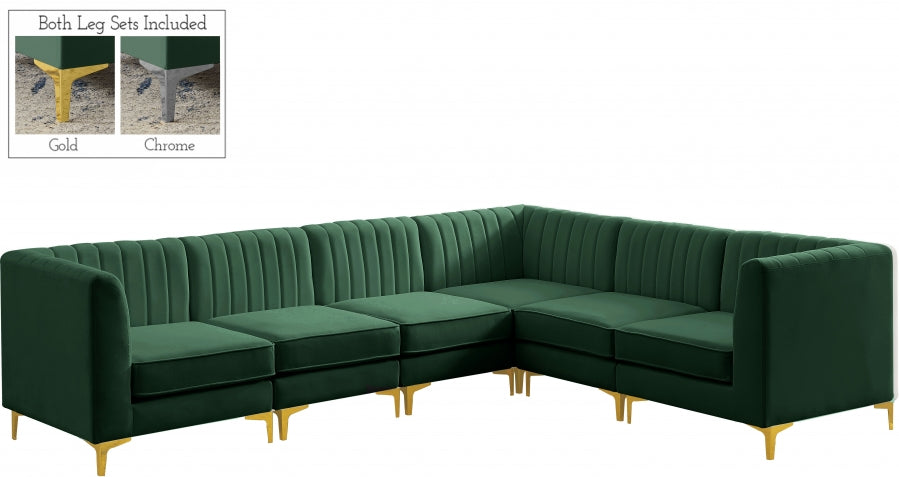 Sectionnel modulaire en velours Alina