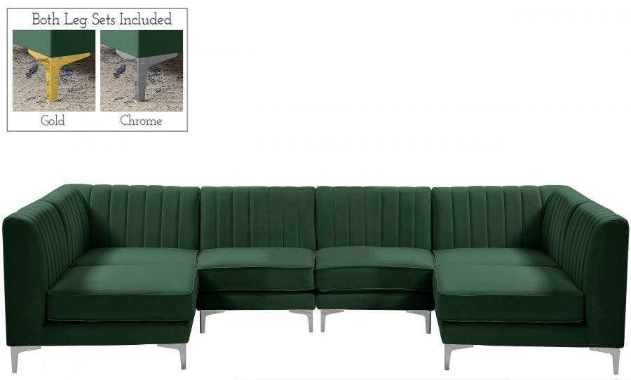 Sectionnel modulaire en velours Alina