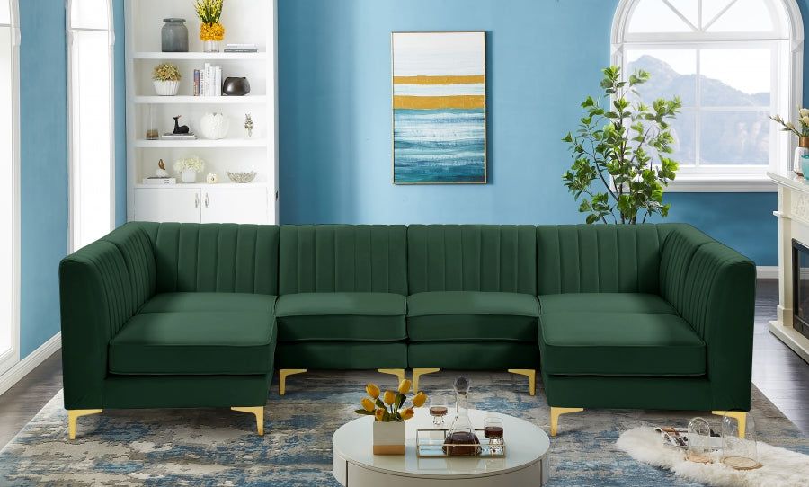 Sectionnel modulaire en velours Alina