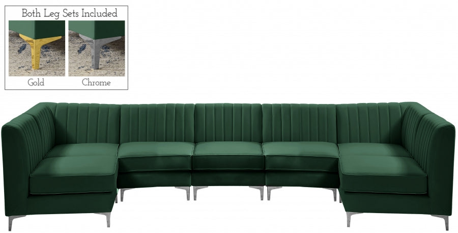 Sectionnel modulaire en velours Alina