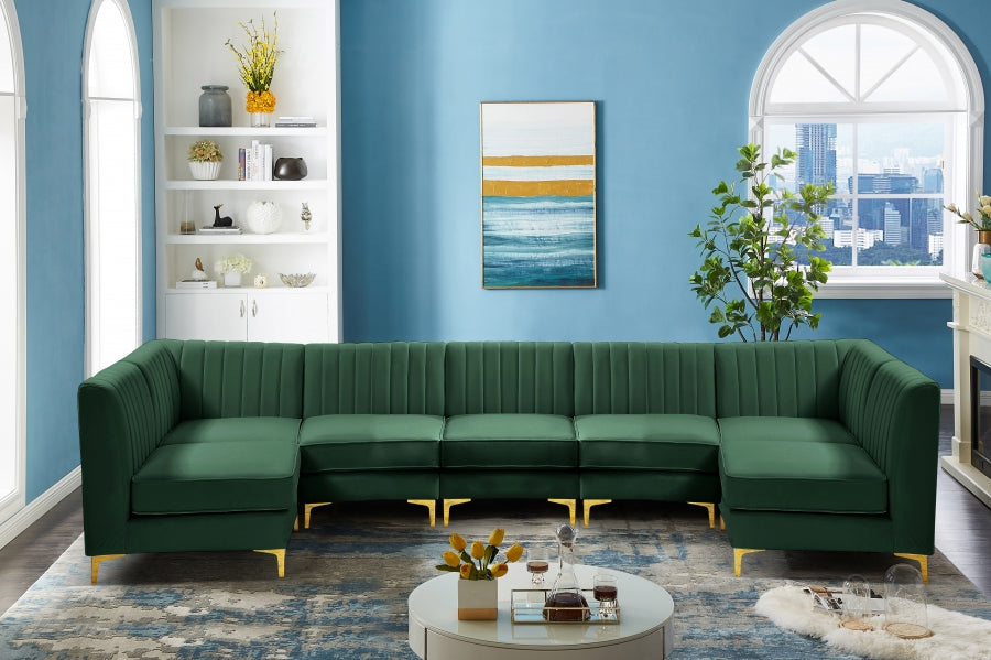 Sectionnel modulaire en velours Alina