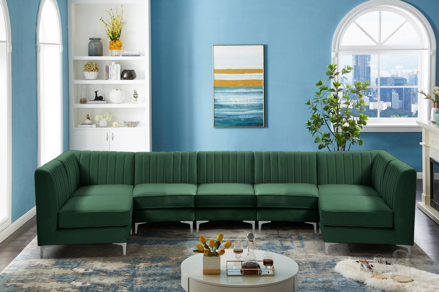 Sectionnel modulaire en velours Alina