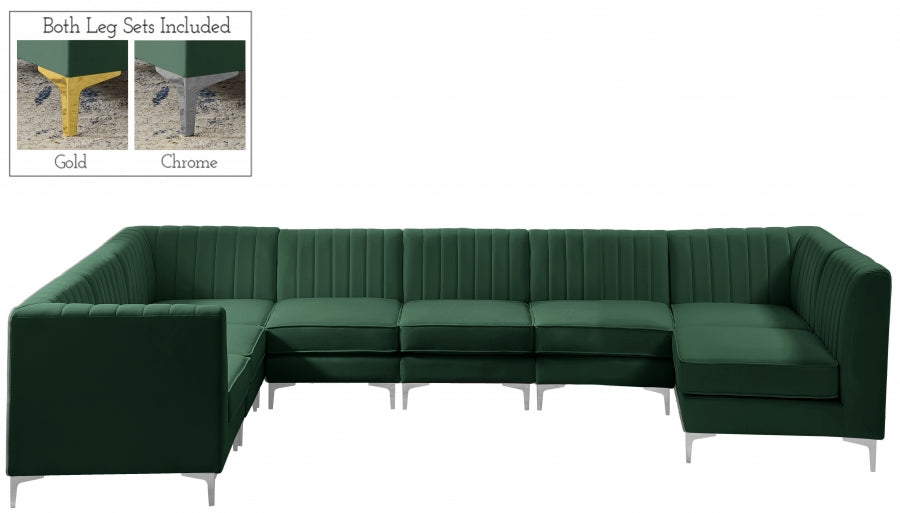 Sectionnel modulaire en velours Alina