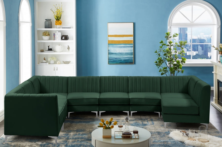 Sectionnel modulaire en velours Alina