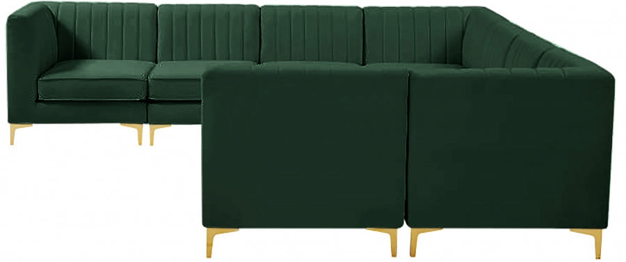 Sectionnel modulaire en velours Alina