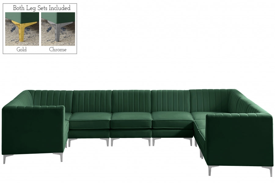 Sectionnel modulaire en velours Alina