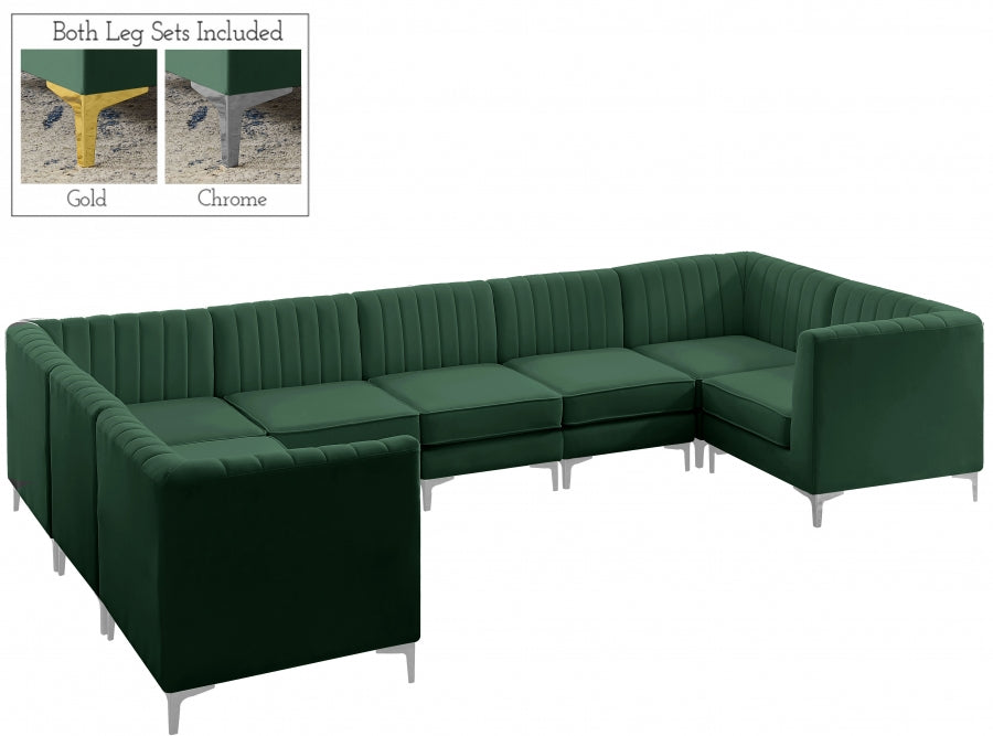 Sectionnel modulaire en velours Alina