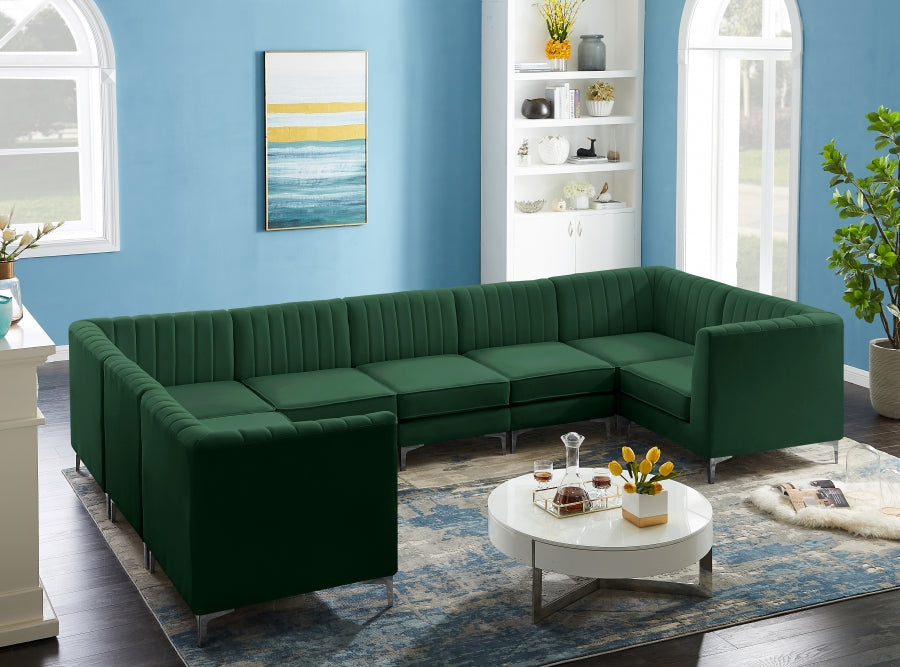 Sectionnel modulaire en velours Alina