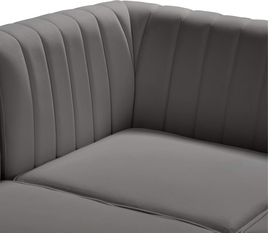 Chaise modulaire sans accoudoirs en velours Alina