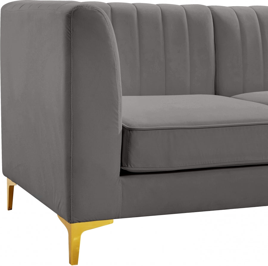 Chaise modulaire sans accoudoirs en velours Alina