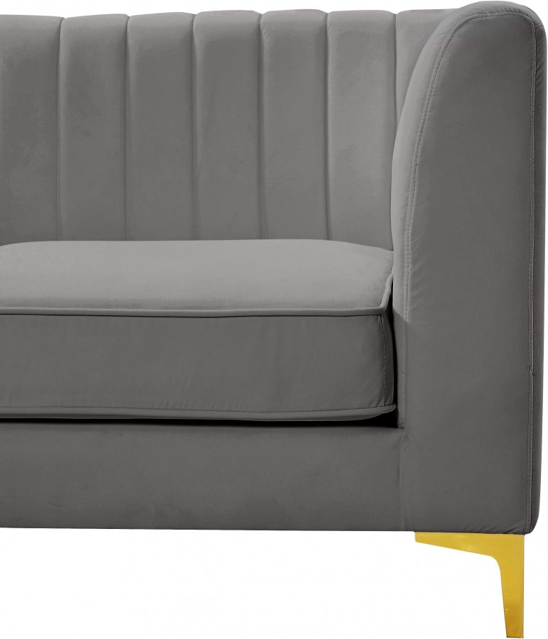 Chaise modulaire sans accoudoirs en velours Alina