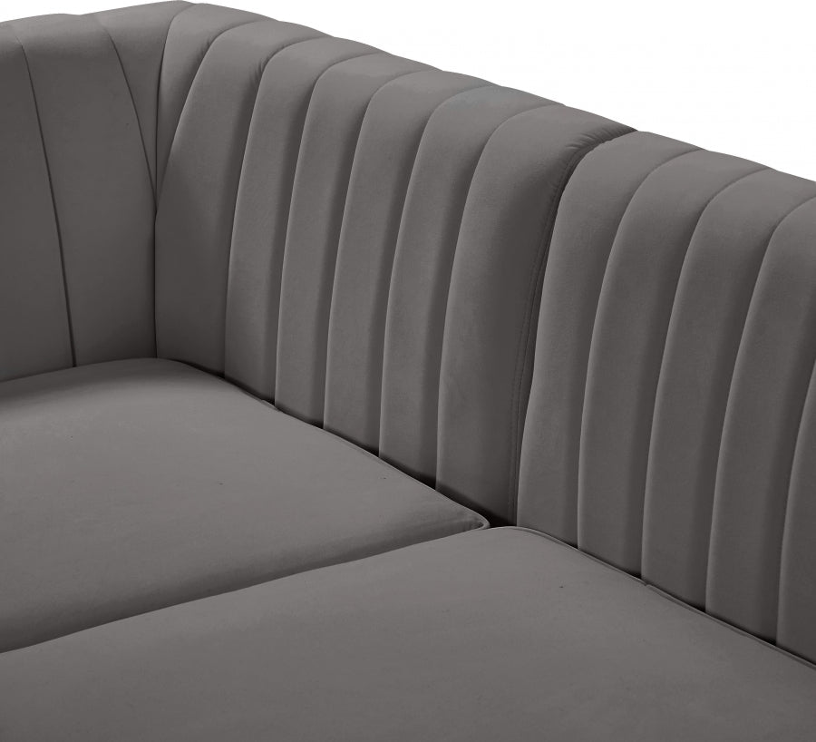 Chaise modulaire sans accoudoirs en velours Alina