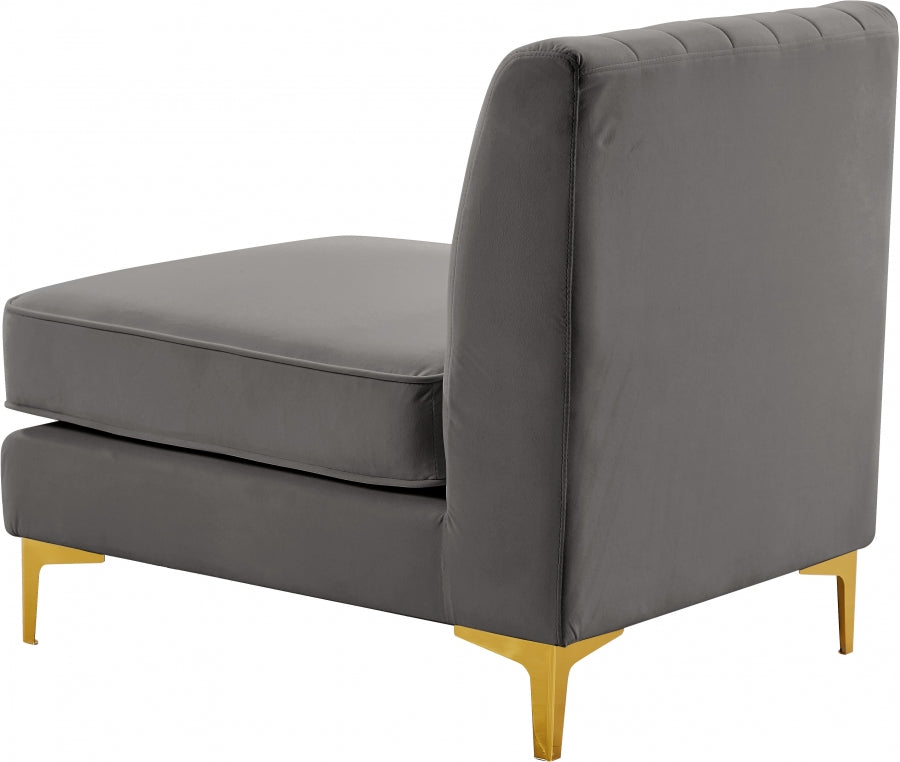 Chaise modulaire sans accoudoirs en velours Alina