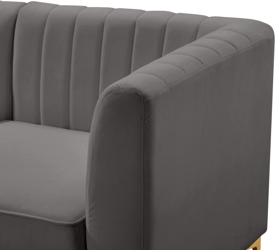 Chaise modulaire sans accoudoirs en velours Alina