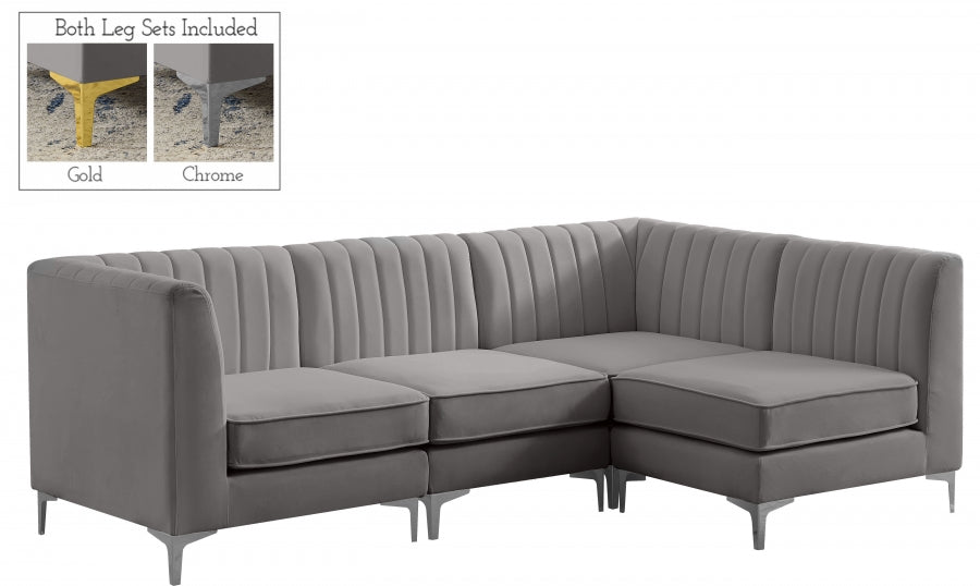 Sectionnel modulaire en velours Alina