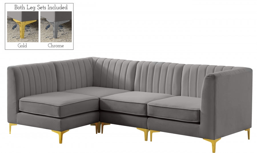 Sectionnel modulaire en velours Alina