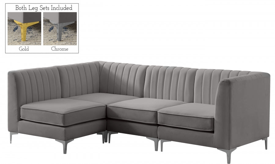 Sectionnel modulaire en velours Alina