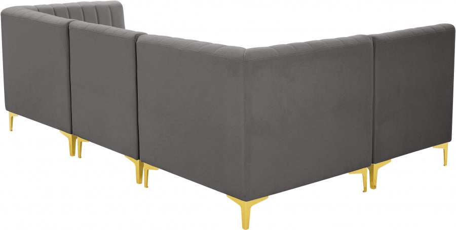 Sectionnel modulaire en velours Alina