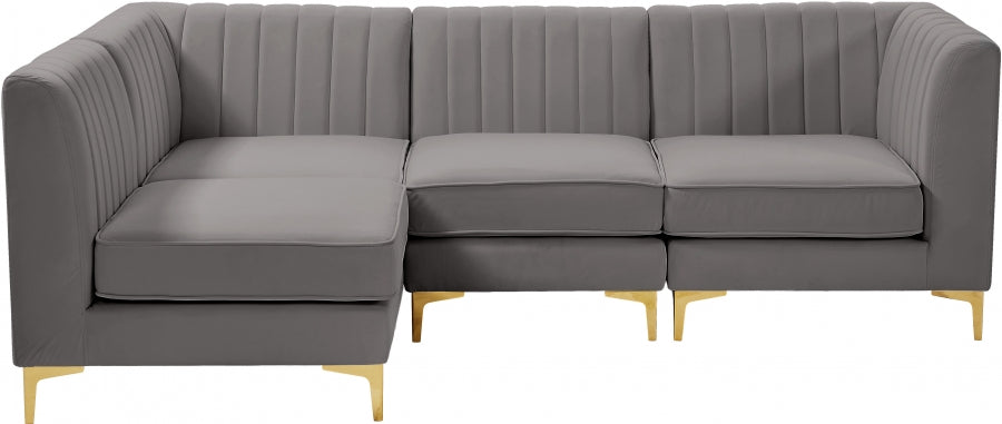 Sectionnel modulaire en velours Alina