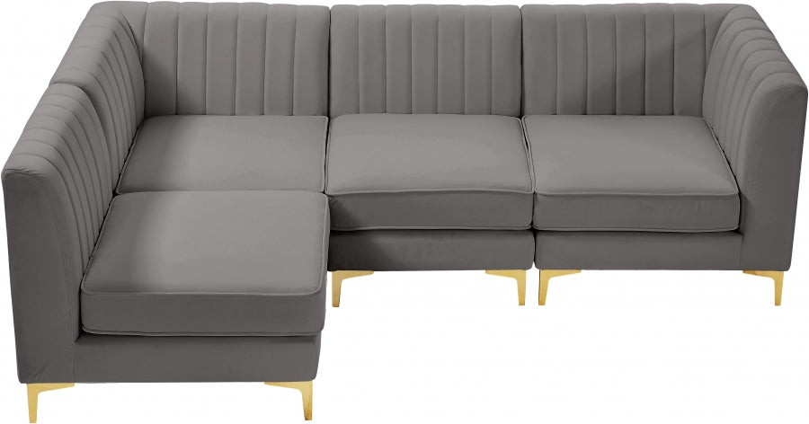 Sectionnel modulaire en velours Alina