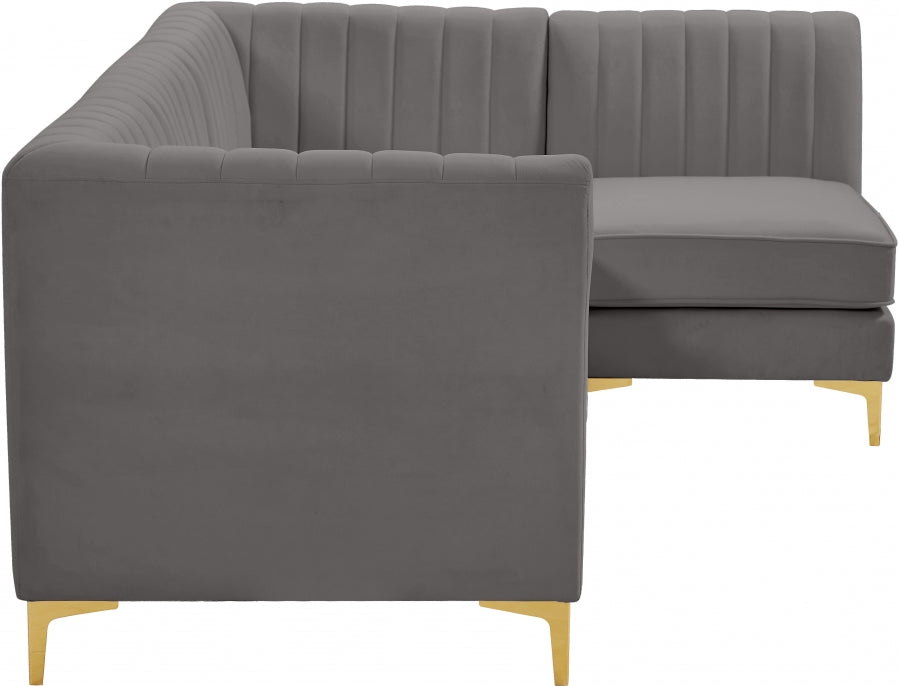 Sectionnel modulaire en velours Alina