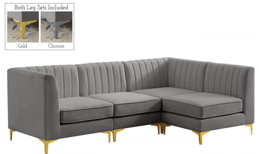 Sectionnel modulaire en velours Alina