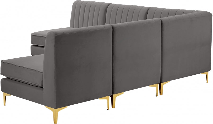 Sectionnel modulaire en velours Alina