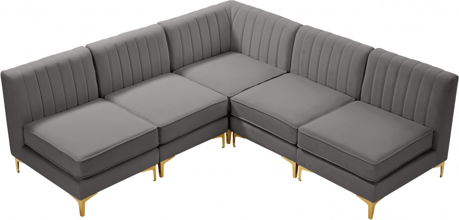 Sectionnel modulaire en velours Alina