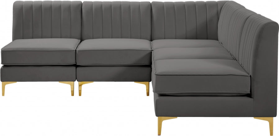 Sectionnel modulaire en velours Alina
