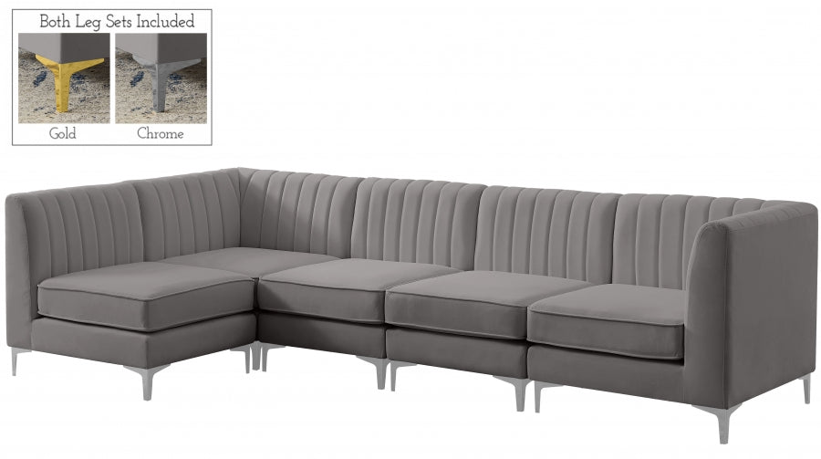 Sectionnel modulaire en velours Alina