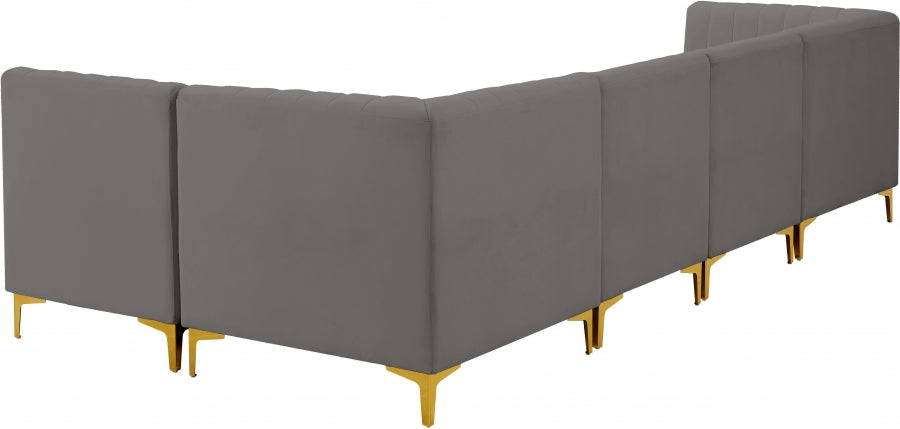Sectionnel modulaire en velours Alina