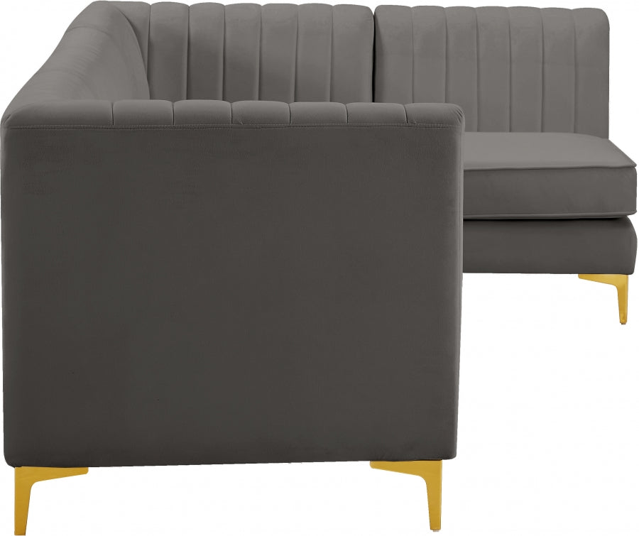 Sectionnel modulaire en velours Alina