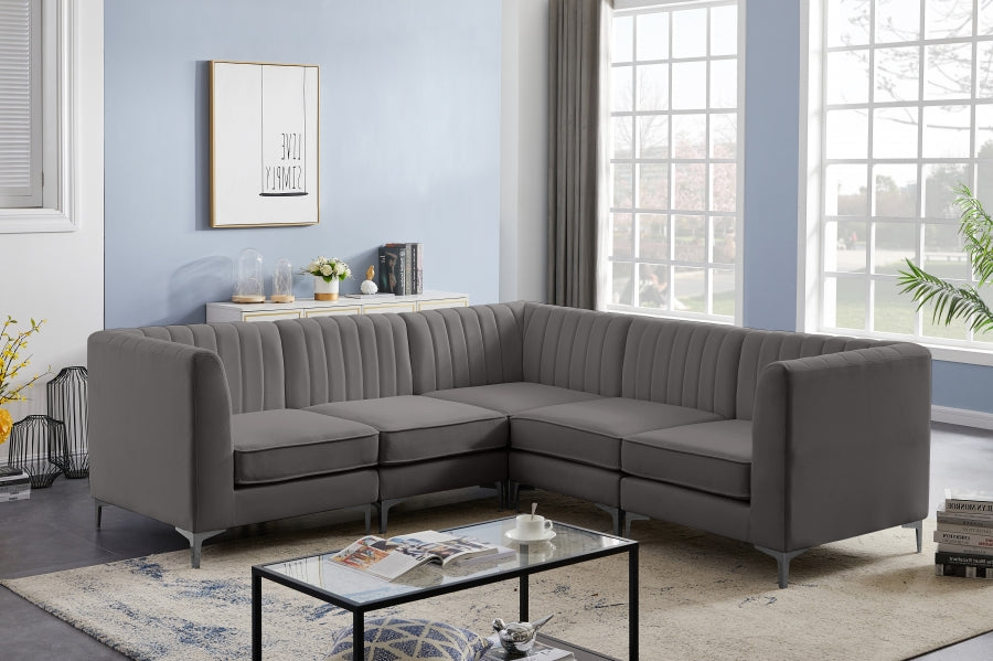Sectionnel modulaire en velours Alina