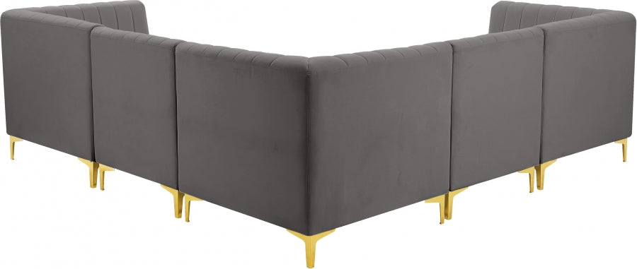 Sectionnel modulaire en velours Alina