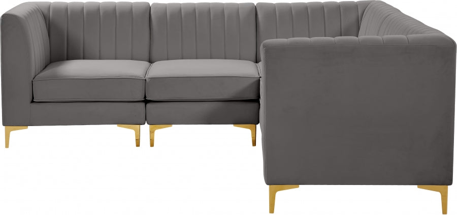 Sectionnel modulaire en velours Alina