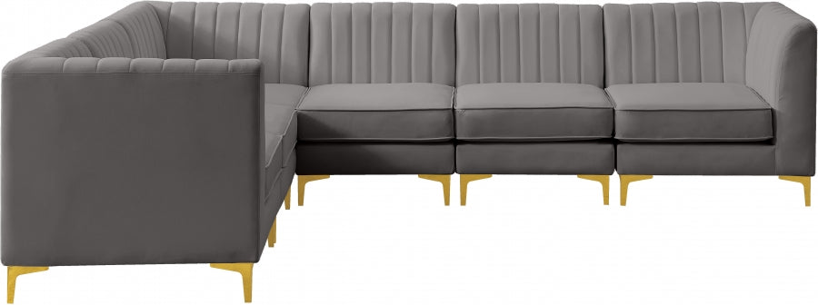 Sectionnel modulaire en velours Alina