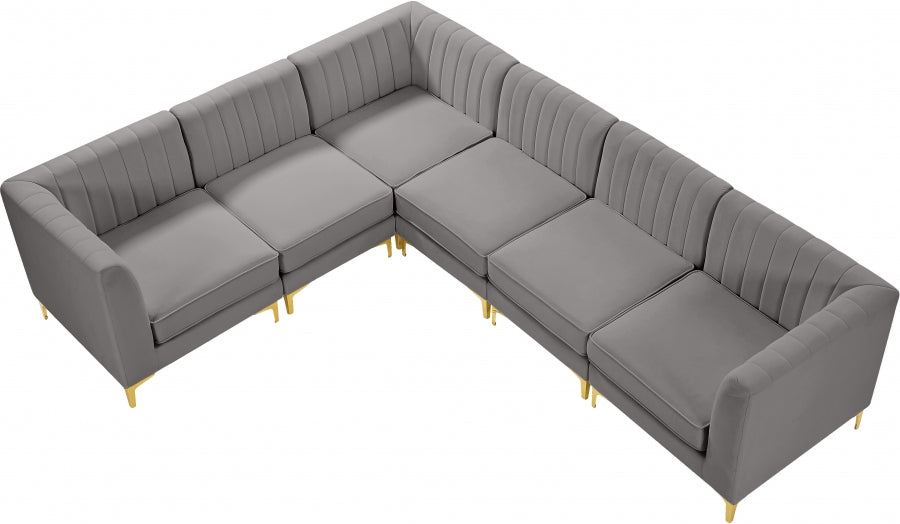 Sectionnel modulaire en velours Alina