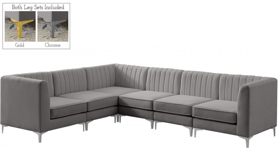 Sectionnel modulaire en velours Alina