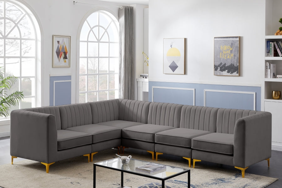 Sectionnel modulaire en velours Alina