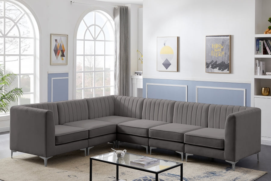 Sectionnel modulaire en velours Alina