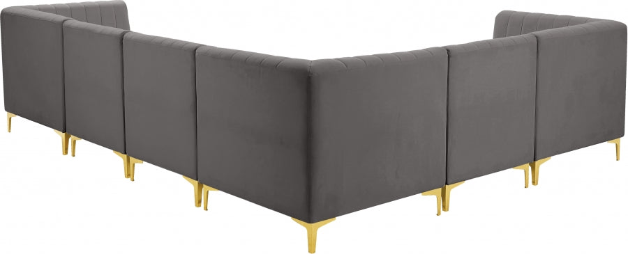 Sectionnel modulaire en velours Alina