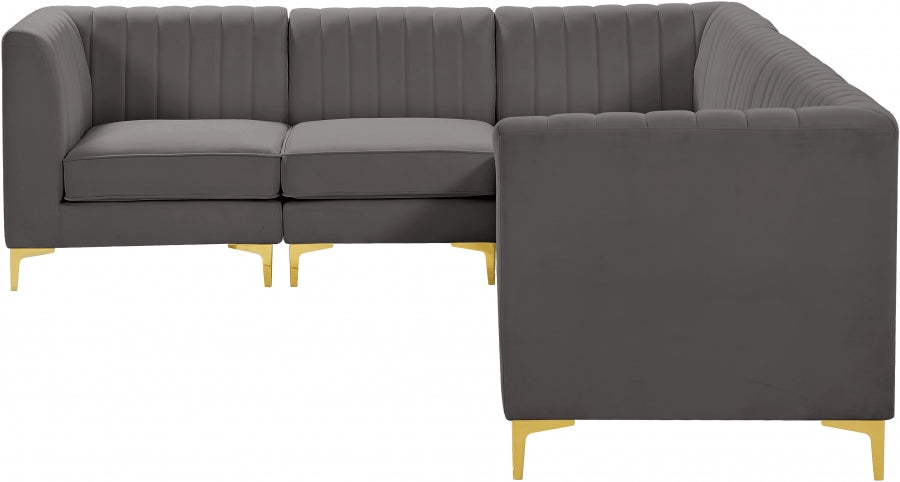Sectionnel modulaire en velours Alina