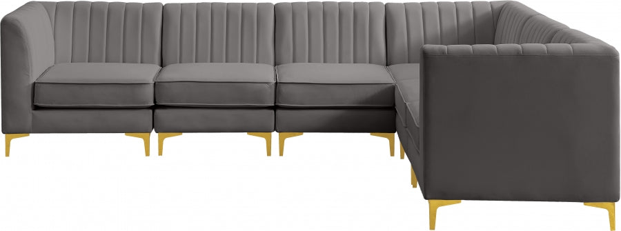 Sectionnel modulaire en velours Alina