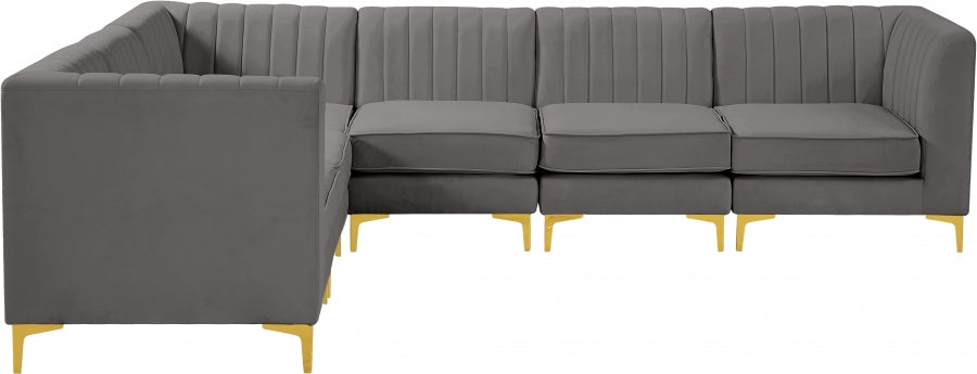 Sectionnel modulaire en velours Alina