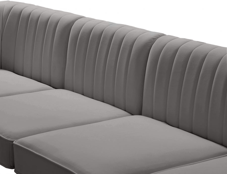 Sectionnel modulaire en velours Alina