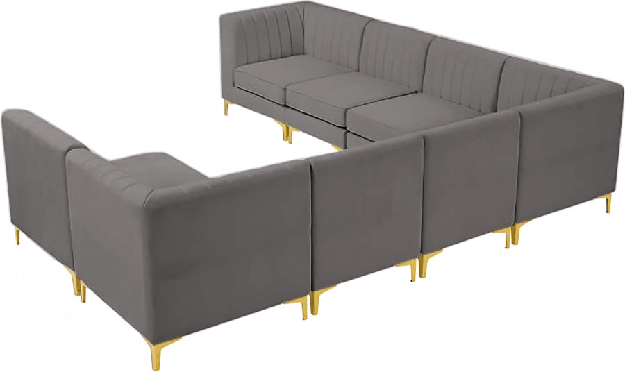 Sectionnel modulaire en velours Alina